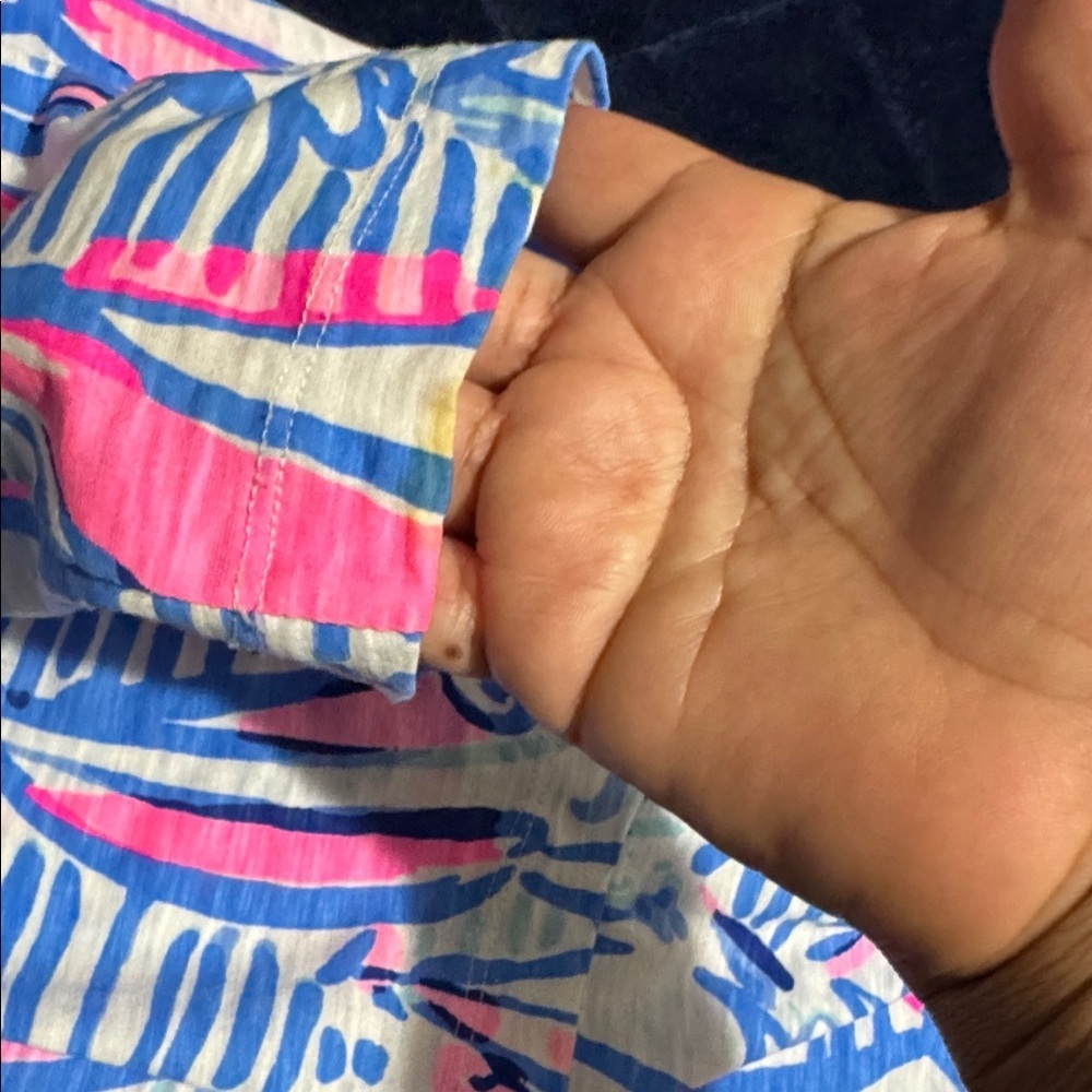 Lilly Pulitzer Blue and Pink Cotton Top - Picture 11 of 11